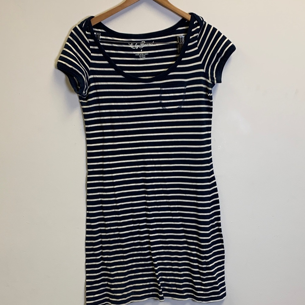 Lucky Brand Navy and White Striped Top
